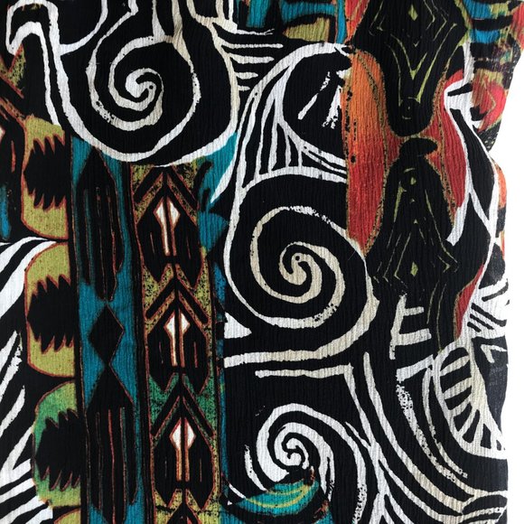 Chico's Silk Skirt Lined Tribal Asymmetrical Boho - Picture 6 of 11